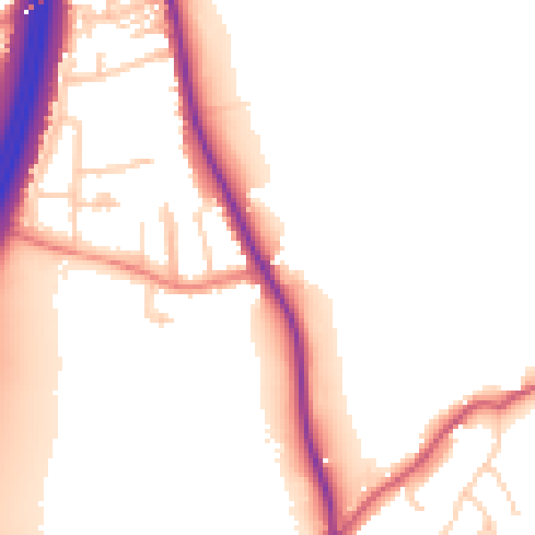 Daytime road noise heatmap for S75 5NT