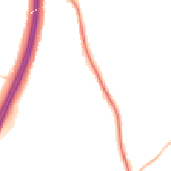 Night-time road noise heatmap for S75 5PB