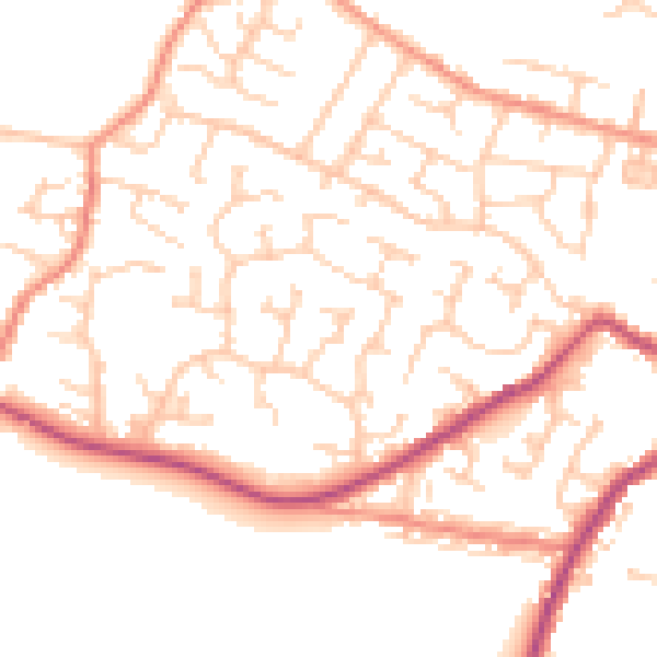 Daytime road noise heatmap for S75 5PZ