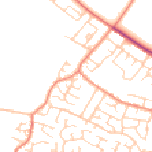 Daytime road noise heatmap for S75 5QE