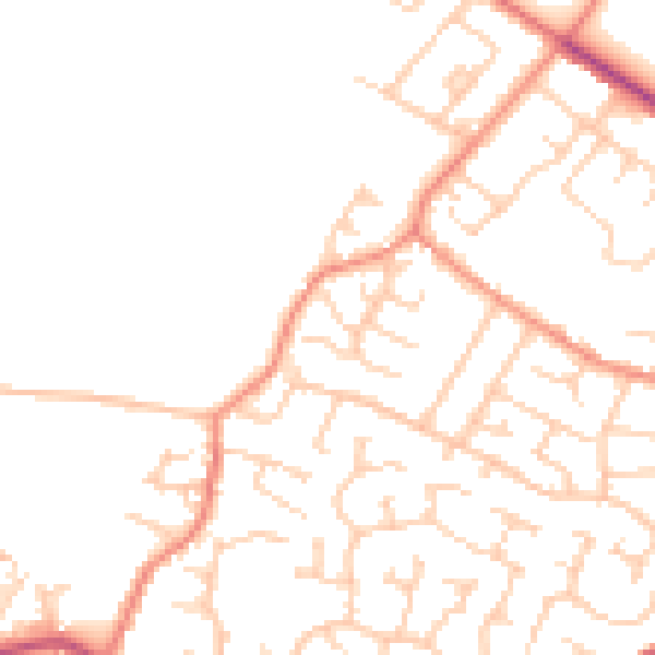 Daytime road noise heatmap for S75 5QG