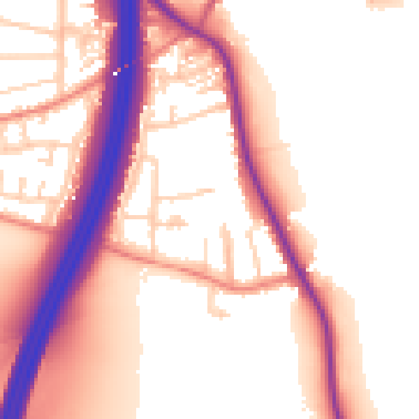 Daytime road noise heatmap for S75 5QN