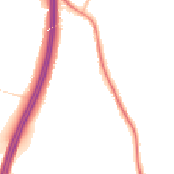 Night-time road noise heatmap for S75 5QN
