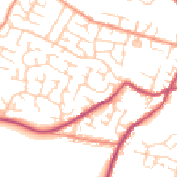 Daytime road noise heatmap for S75 6AN