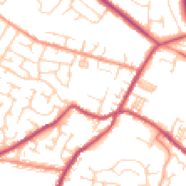 Daytime road noise heatmap for S75 6BG