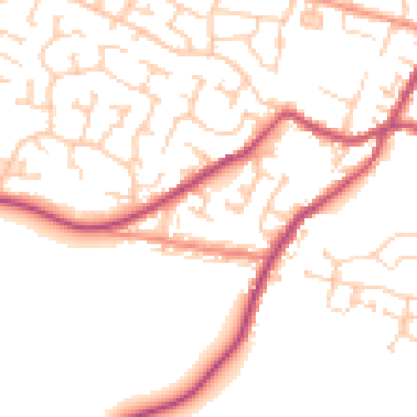 Daytime road noise heatmap for S75 6BJ
