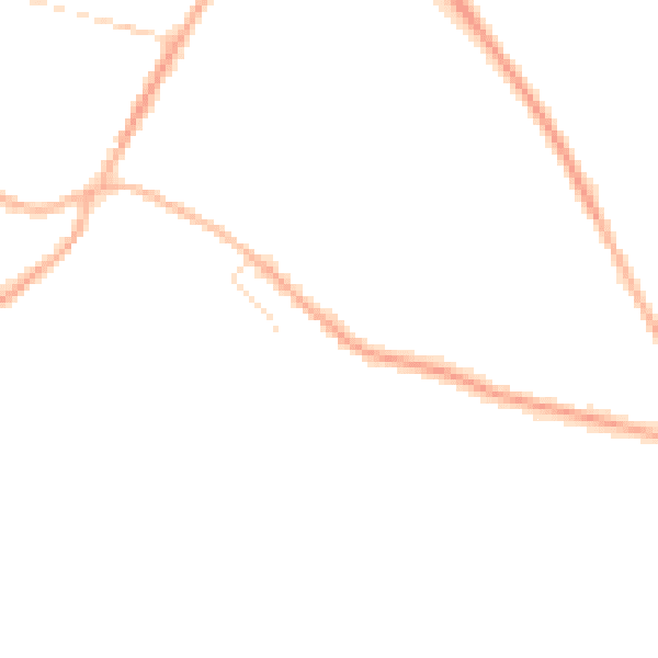 Night-time road noise heatmap for S75 6DB