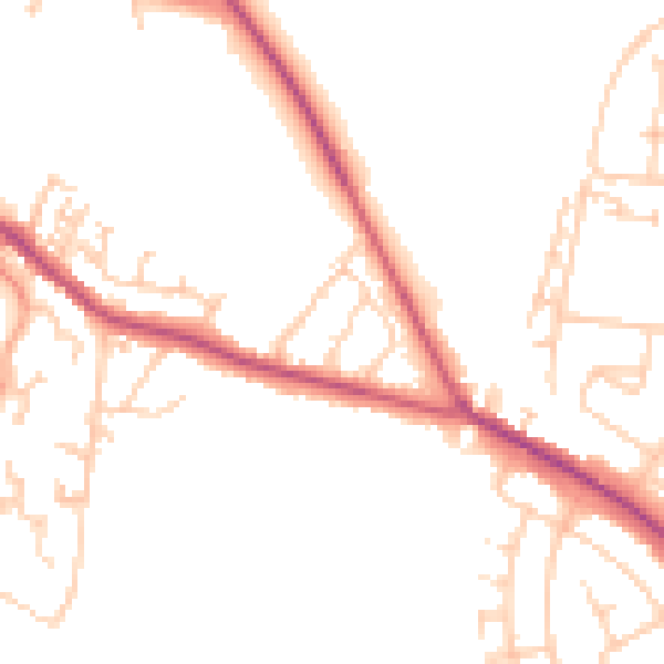 Daytime road noise heatmap for S75 6DW