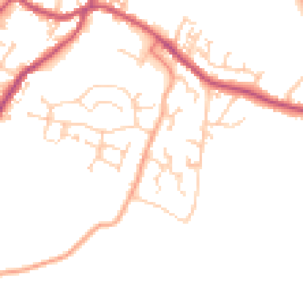 Daytime road noise heatmap for S75 6DY