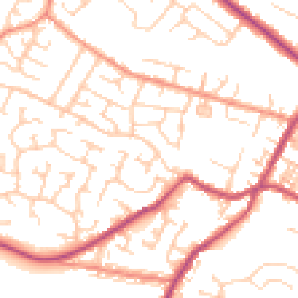 Daytime road noise heatmap for S75 6EG