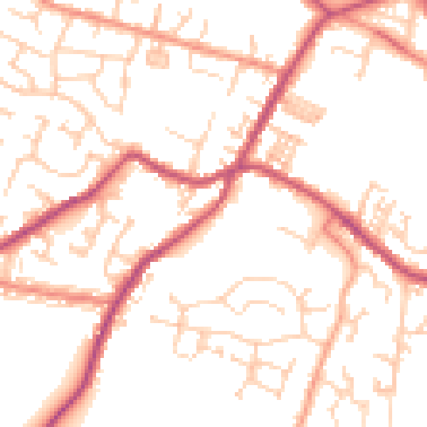 Daytime road noise heatmap for S75 6GG