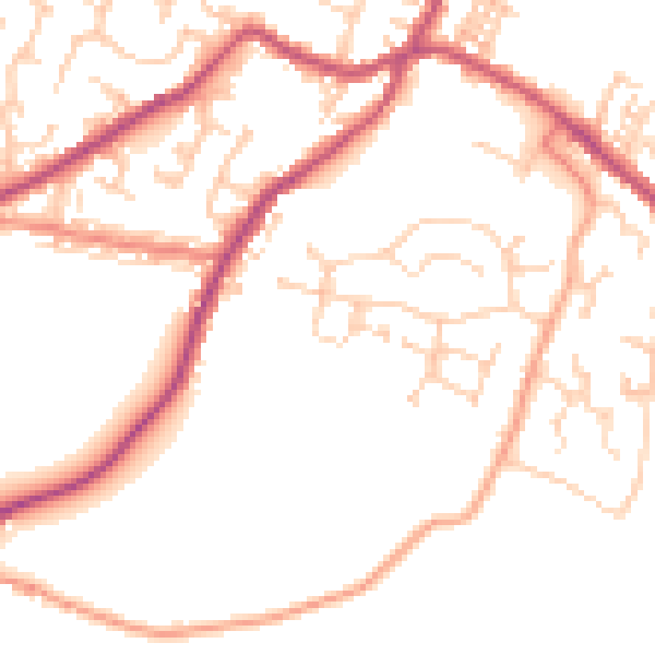 Daytime road noise heatmap for S75 6GQ