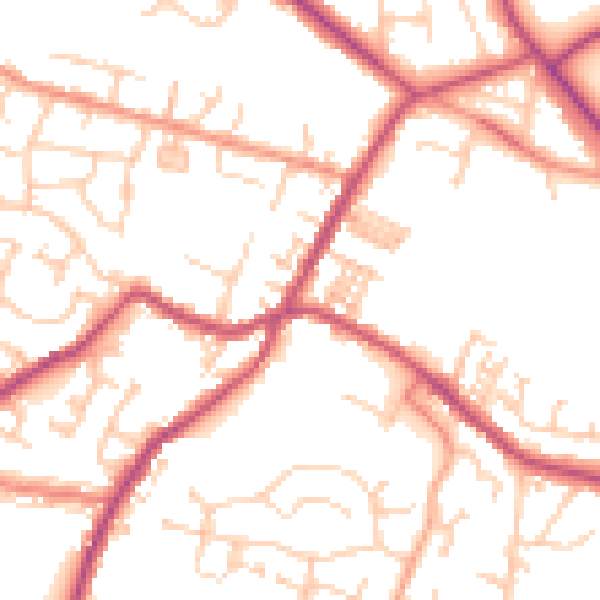 Daytime road noise heatmap for S75 6GW