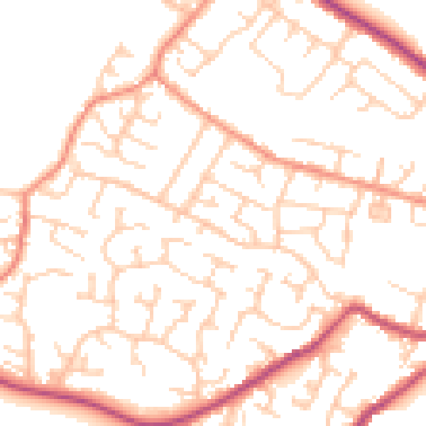 Daytime road noise heatmap for S75 6JA