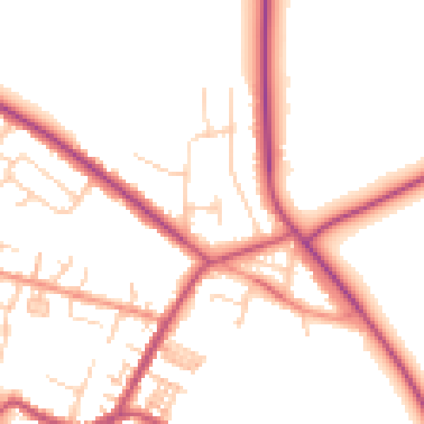 Daytime road noise heatmap for S75 6JB