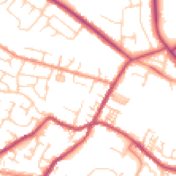 Daytime road noise heatmap for S75 6JE