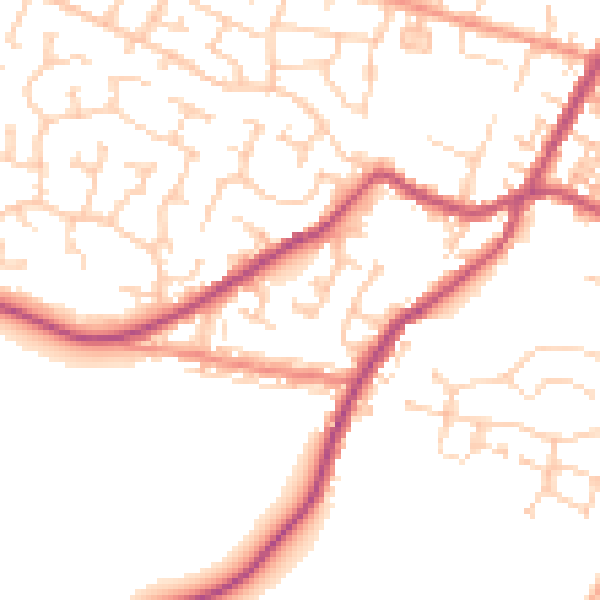 Daytime road noise heatmap for S75 6LS