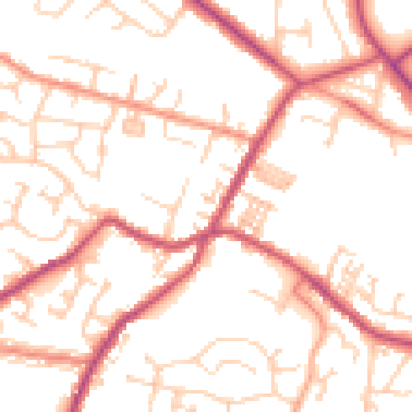 Daytime road noise heatmap for S75 6PG