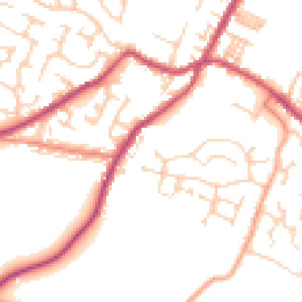 Daytime road noise heatmap for S75 6PL