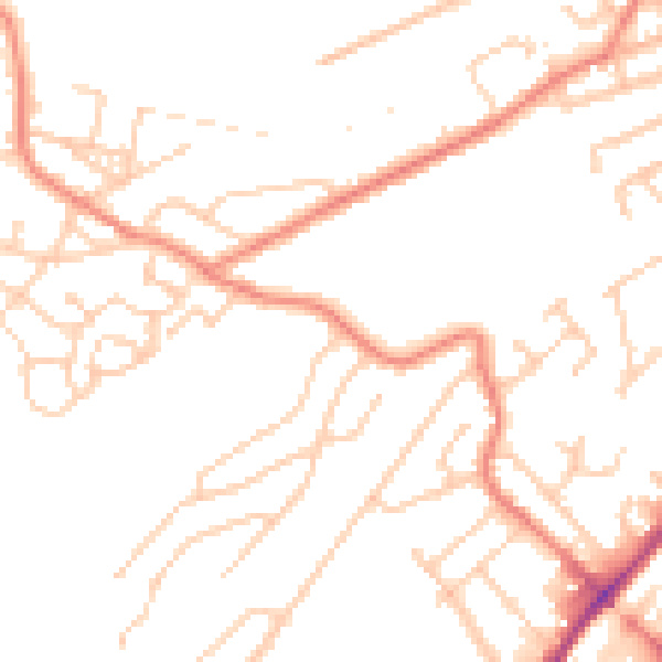 Daytime road noise heatmap for S9 1AZ