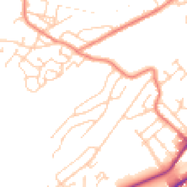 Daytime road noise heatmap for S9 1BB