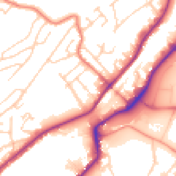 Daytime road noise heatmap for S9 1BD