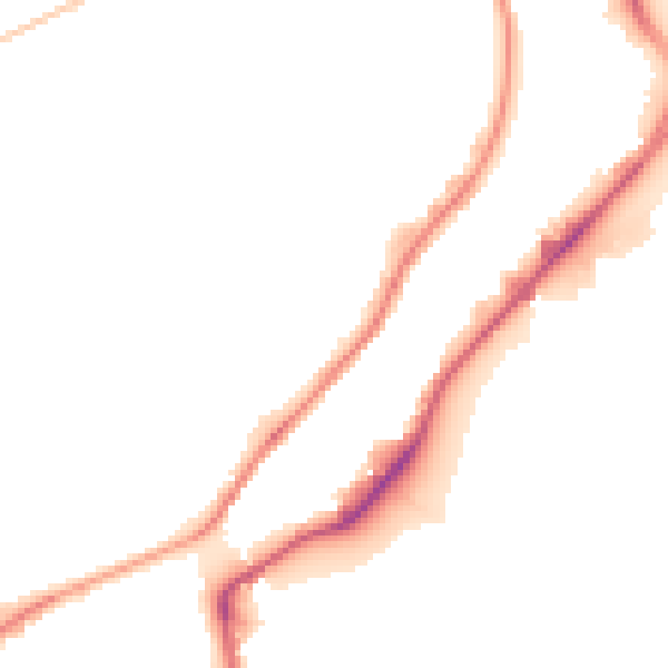Night-time road noise heatmap for S9 1DB