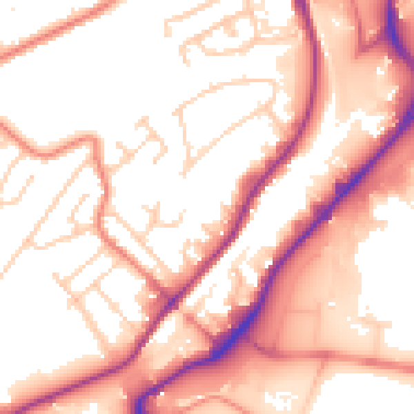 Daytime road noise heatmap for S9 1DT