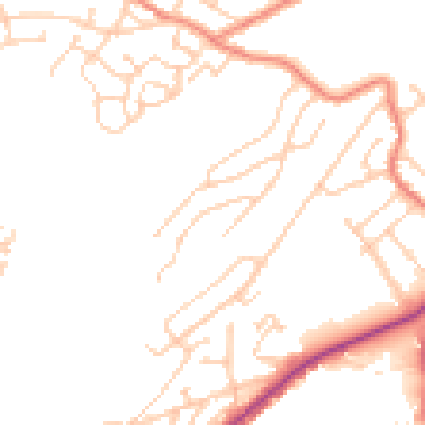 Daytime road noise heatmap for S9 1DU