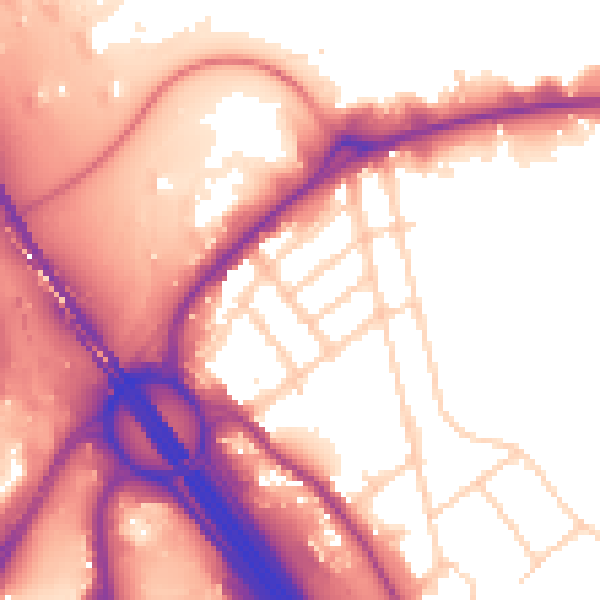 Daytime road noise heatmap for S9 1SQ