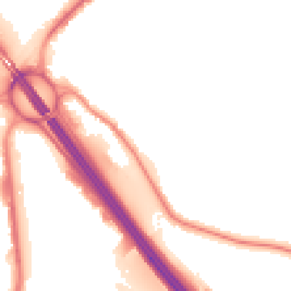 Night-time road noise heatmap for S9 1WN