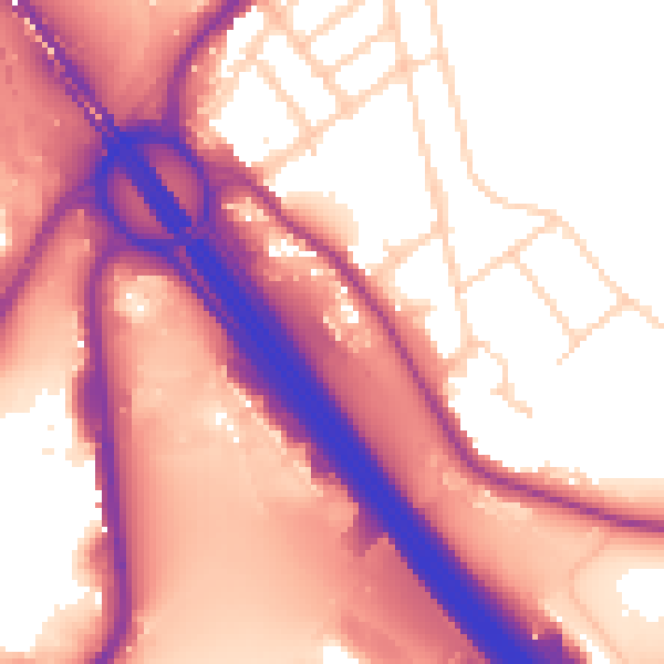 Daytime road noise heatmap for S9 1WZ
