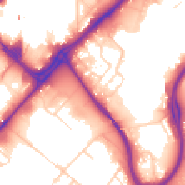 Daytime road noise heatmap for S9 2DE