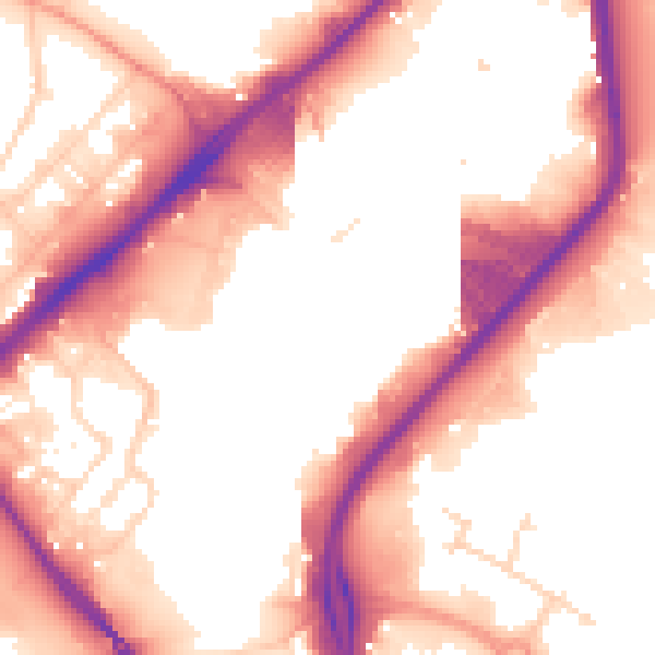 Daytime road noise heatmap for S9 2FN