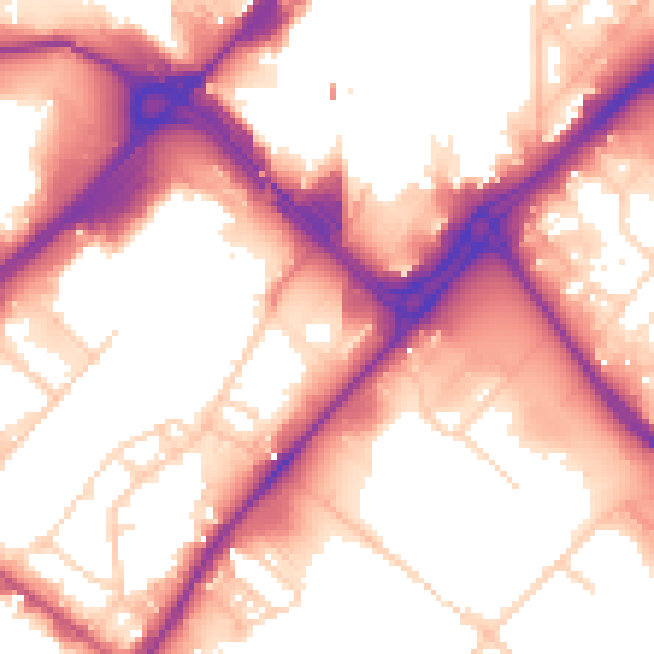 Daytime road noise heatmap for S9 2LU