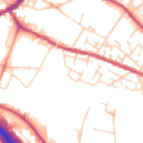 Daytime road noise heatmap for S9 3AD