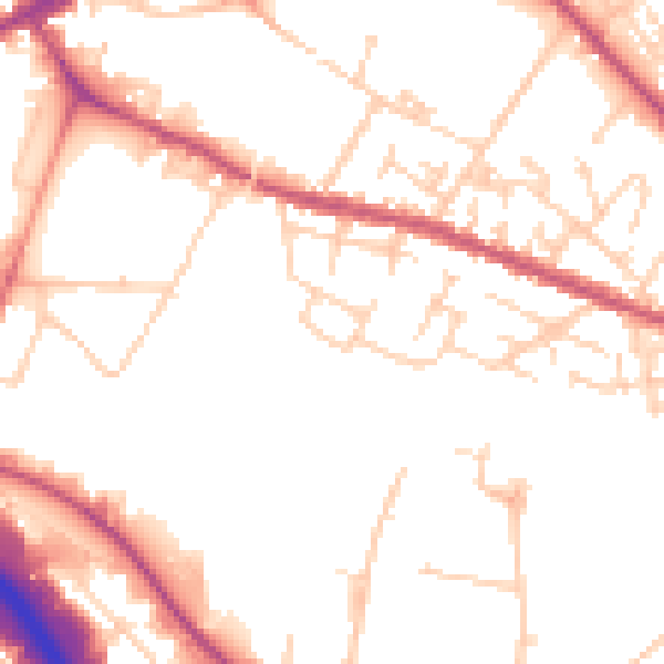 Daytime road noise heatmap for S9 3AF