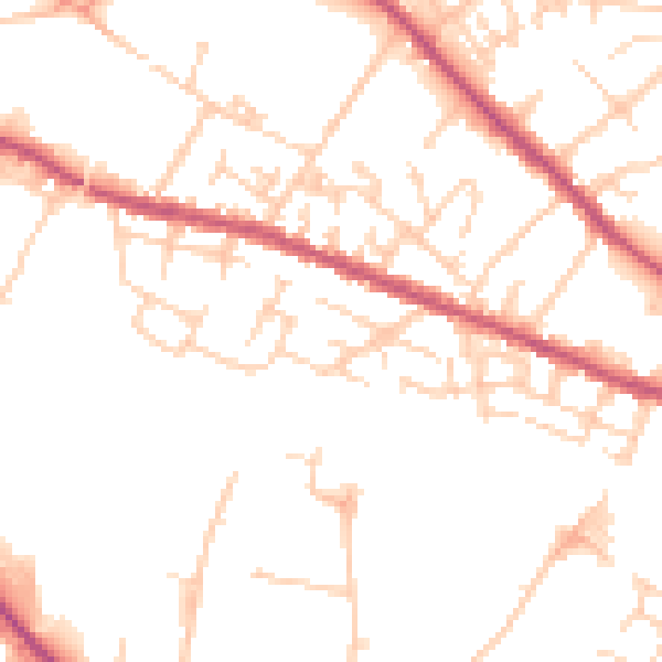 Daytime road noise heatmap for S9 3AZ