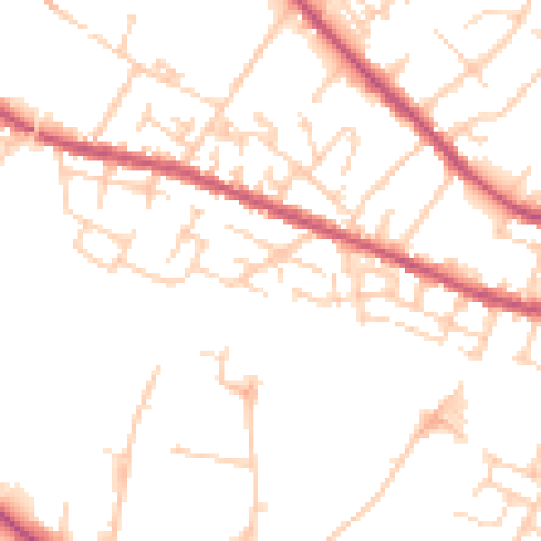 Daytime road noise heatmap for S9 3BS