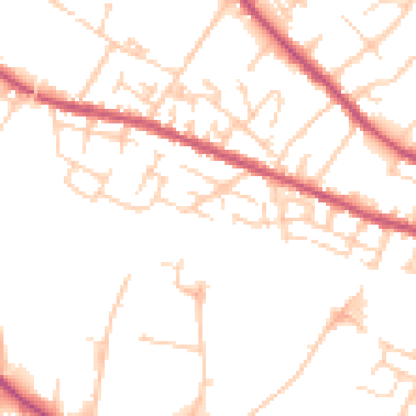 Daytime road noise heatmap for S9 3BT