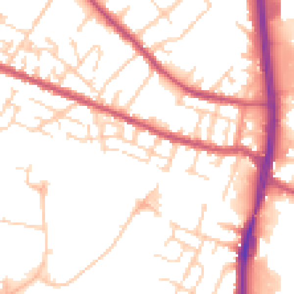 Daytime road noise heatmap for S9 3DE