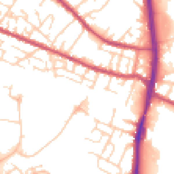 Daytime road noise heatmap for S9 3DN