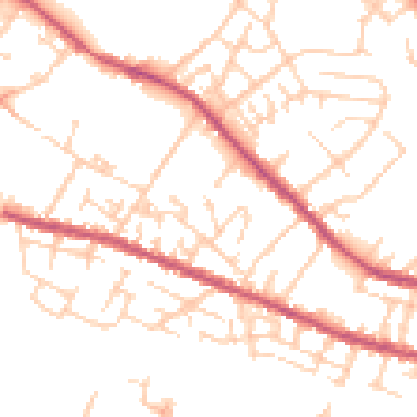Daytime road noise heatmap for S9 3DZ