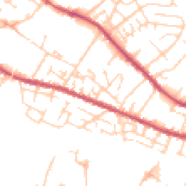 Daytime road noise heatmap for S9 3ED