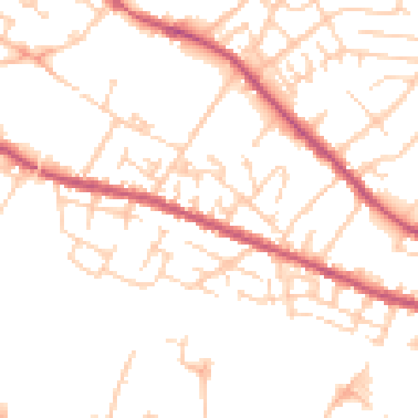 Daytime road noise heatmap for S9 3EE