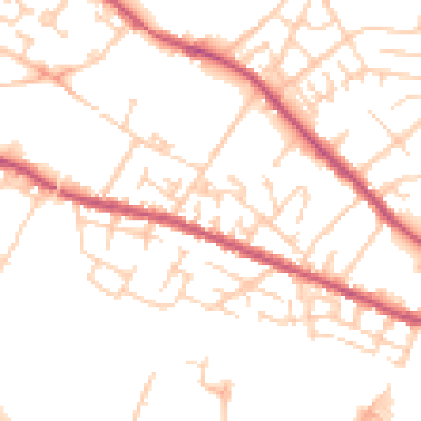 Daytime road noise heatmap for S9 3EG
