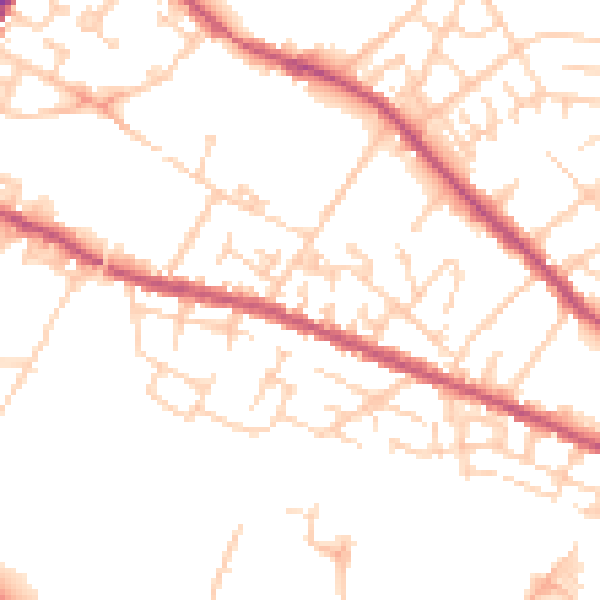 Daytime road noise heatmap for S9 3EP