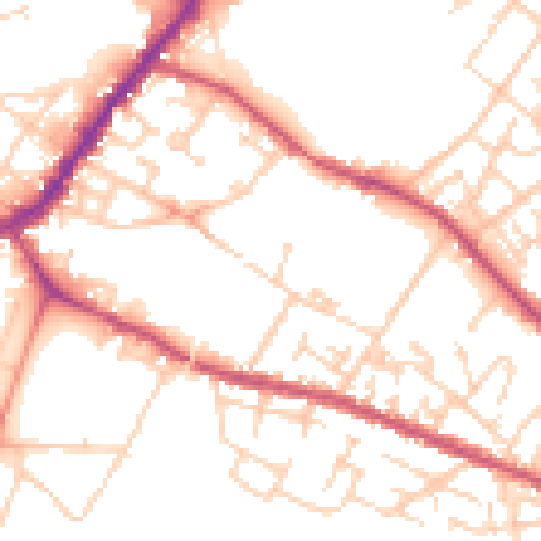Daytime road noise heatmap for S9 3FE