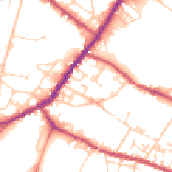 Daytime road noise heatmap for S9 3SZ