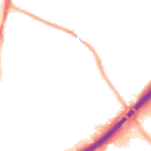 Night-time road noise heatmap for S9 4BN